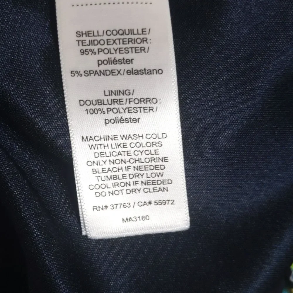 5/$55 - Laundry by Shelli Segal LA navy & colorful scroll tropical print 12 - Picture 7 of 8